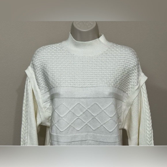 Sew In Love Women’s Ivory High Neck Long Sleeve Soft Comfort Knit Sweater S - Picture 3 of 10